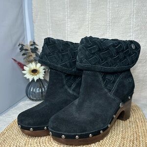 UGG Lynnea Arroyo Black Suede Women's Heeled Boots Size 5